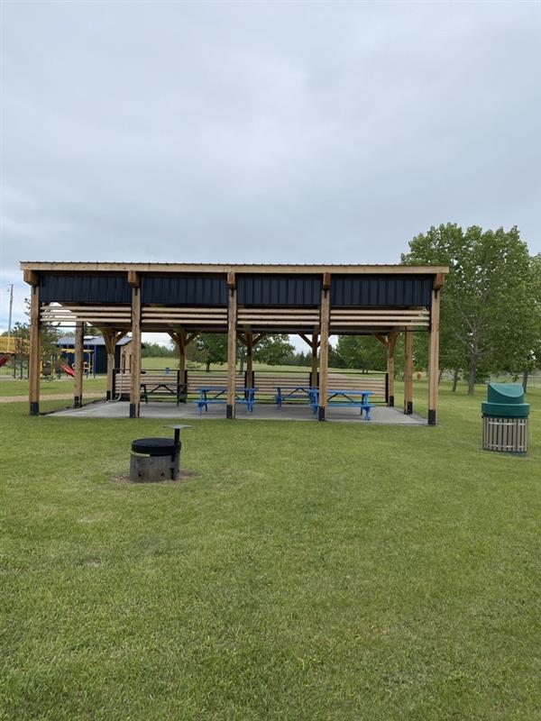 Picture of the new picnic shelter in Cardiff Park.