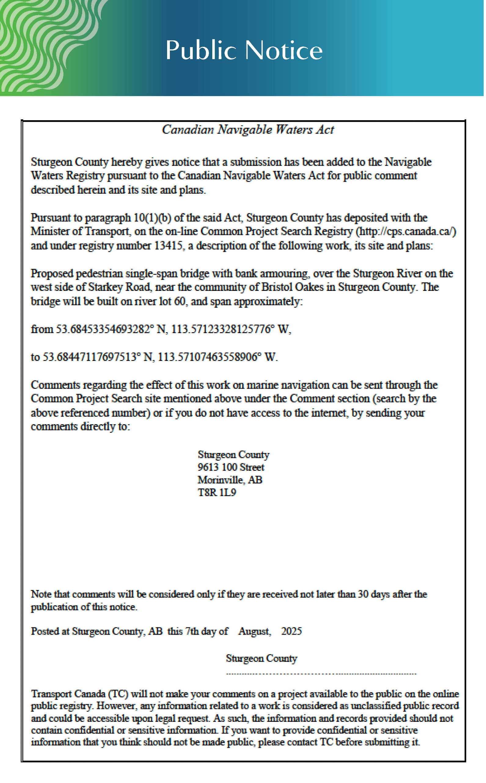 Public notice